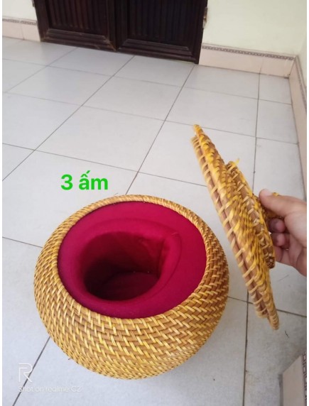 Bình trà mây - giỏ mây đan ủ trà